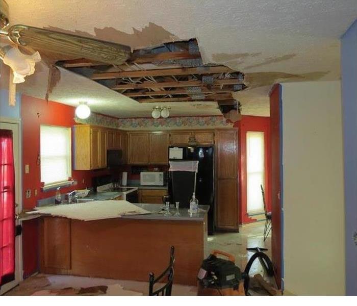 Collapsed ceiling