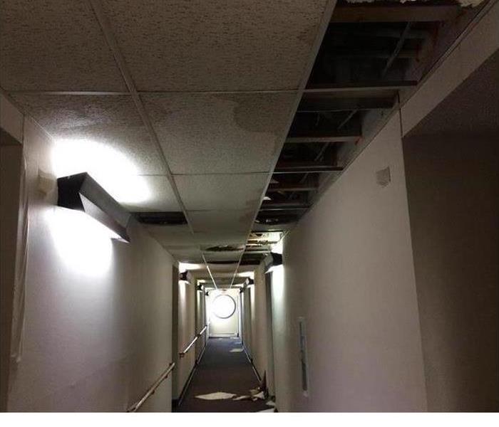 Picture of hallway damaged by fire